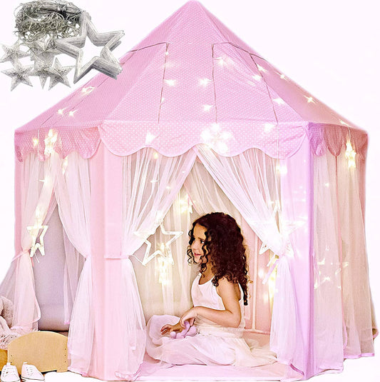 Perfectto Design - Princess Castle Play Tent with Large Star Lights