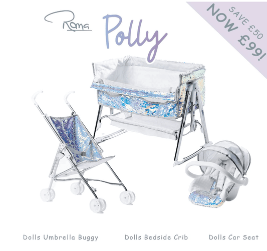 Roma - Roma Polly Dolls Buggy, Crib and Car Seat Bundle