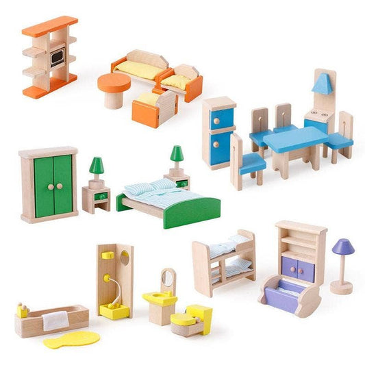 Ziaplayalong - DOLL HOUSE FURNITURE - 5 ROOMS